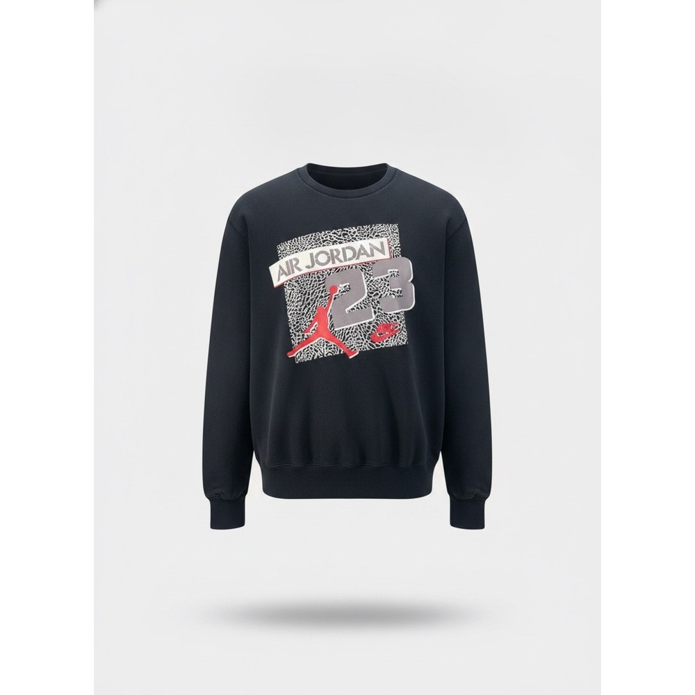 Jordan Mens Jumpman Elephant Print Crewneck Sweatshirt Black Red Size M 1518